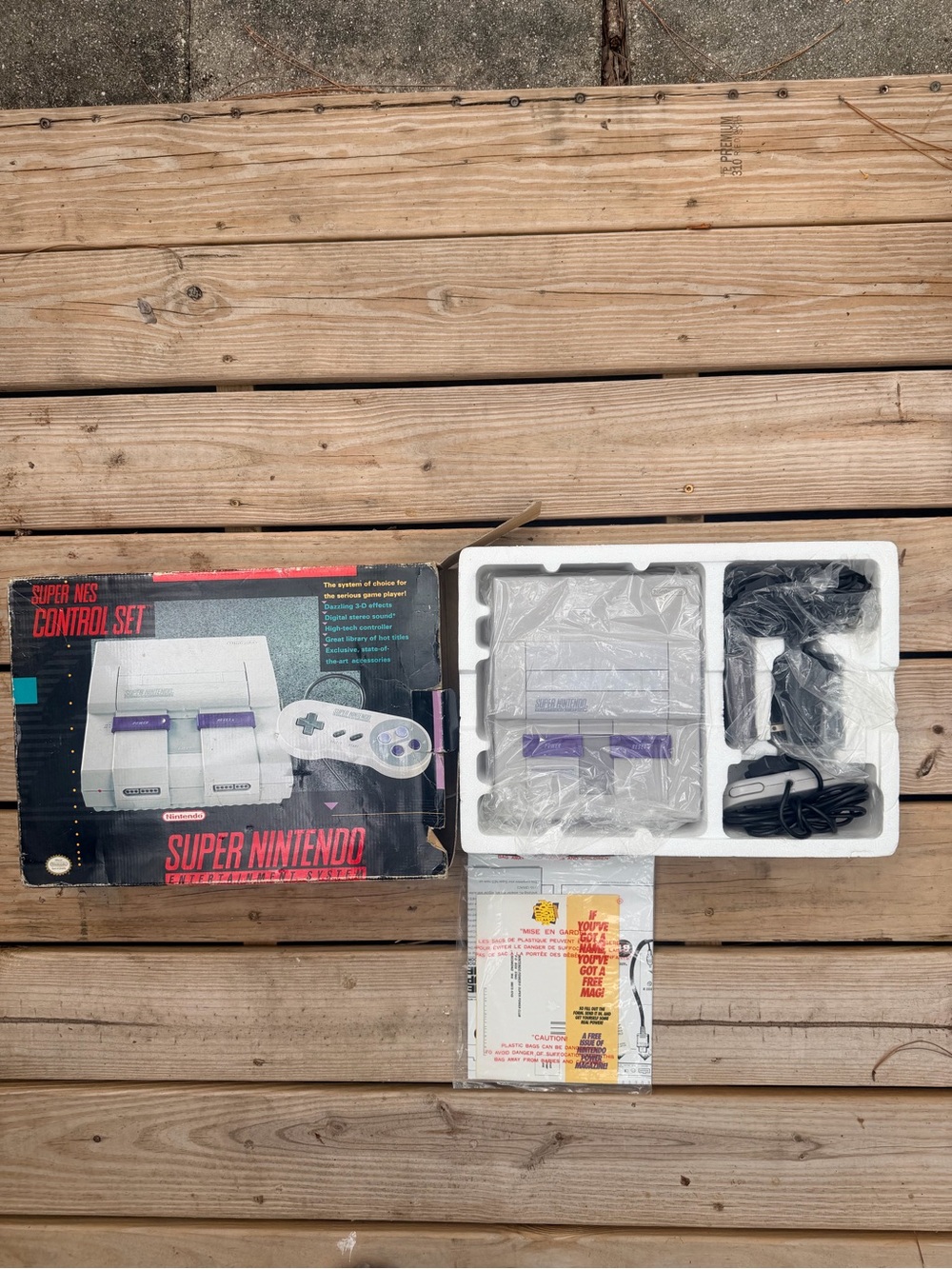 Nintendo SNES Super Nintendo Control Set Complete In Box OEM Console CIB